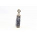 Antique Collectable Lapis Lazuli Perfume Bottle Silver Turquoise Stone Cap 23